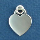 Heart Medium Engravable Sterling Silver Charm Pendant