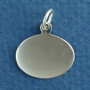 Oval Horizontal Small Engravable Sterling Silver Pendant Engraving Area Size 14-mm High by 18-mm Wide