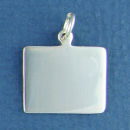 Rectangle Horizontal Small Engravable Sterling Silver Pendant Engraving Area Size 16-mm High by 20-mm Wide