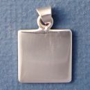 Square Medium 20 mm Engraved Sterling Silver Pendant Personalized Jewelry