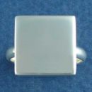 Square 14-mm Engravable Plate Sterling Silver Ring