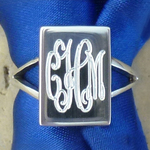 Rectangle Sterling Silver Engravable Ring