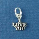 I Love You Word Phase Sterling Silver Mini Charm Pendant