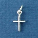 Cross Plain Sterling Silver Mini Charm Pendant