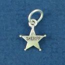 Sheriff's Star Badge Tiny Sterling Silver Charm Pendant