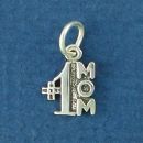 #1 Mom Charm Sterling Silver