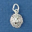 Lion Head Sterling Silver Tiny Charm Pendant