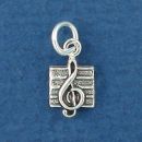 Treble Clef Music Note Sterling Silver Tiny Charm Pendant