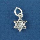 Star of David Tiny Sterling Silver Charm Pendant