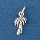 Palm Tree Tiny Sterling Silver Charm Pendant