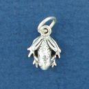 Frog Tiny 3D Sterling Silver Charm Pendant