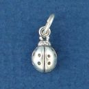 Lady Bug Charm Tiny Sterling Silver Pendant