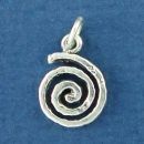 Swirl Small Sterling Silver Charm Pendant