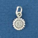 Sunflower Tiny Sterling Silver Charm Pendant