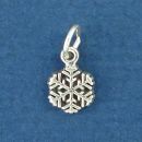 Snowflake Tiny Sterling Silver Charm Pendant