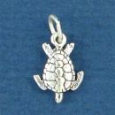 Sea Turtle Charm 3D Sterling Silver Small Charm Pendant