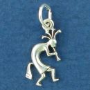 Kokopelli Indian Dancer Small Sterling Silver Indian Charm Pendant