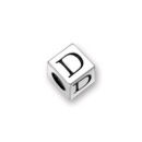 Sterling Silver Alphabet Beads D 4.5mm Letter Beads