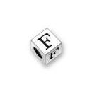 Sterling Silver Alphabet Beads F 4.5mm Letter Beads