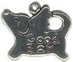 Dog with Word Phrase Good Boy Sterling Silver Charm Pendant