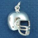 Football Helmet Large Sterling Silver Charm Pendant