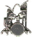 Music: Drum Set Sterling Silver Charm Pendant