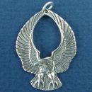 Eagle with Up Swept Wings Sterling Silver Charm Pendant