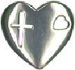 Heart with Cutout Cross and Heart Sterling Silver Charm Pendant