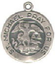 Religious Christian Saint Michael Medal Sterling Silver Charm Pendant