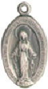 Religious Christian Miraculous Medal with Virgin Mary Sterling Silver Charm