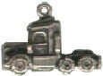 Semi Truck Tractor 3D Sterling Silver Charm Pendant