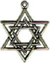 Religious Jewish Star of David Sterling Silver Charm Pendant