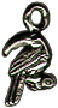 Bird: Toucan on Perch Small 3D Sterling Silver Charm Pendant