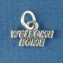 Welcome Home Word Charm and Message Phrase Sterling Silver Charm Pendant