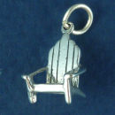 Wooden Porch Chair 3D Sterling Silver Charm Pendant