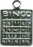 Bingo Card Sterling Silver Charm Pendant