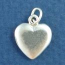 Puffed Solid Heart 3D Sterling Silver Charm Pendant