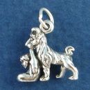 Best Friend Dog Carrying Baby 3D Sterling Silver Charm Pendant