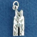 Winter Ski Bib Pants 3D Sterling Silver Charm Pendant