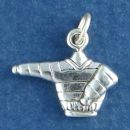 Winter Ski Sweater Clothing 3D Sterling Silver Charm Pendant