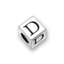 Sterling Silver Alphabet Beads D 7mm Letter Beads