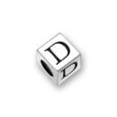 Sterling Silver Alphabet Beads D 5.5mm Letter Beads