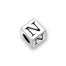 Sterling Silver Alphabet Beads N 5.5mm Letter Beads