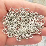 Raw Silver Open Oval Jump Rings Wholesale 4x8mm 16 Gauge Bulk pack of 200