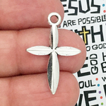 Silver Cross Charm in Pewter Small