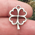 Four Leaf Clover Charm Silver Pewter