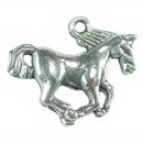 Galloping Horse Charm Antique Silver Pewter