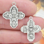 Four Way Cross Medal Bulk in Antique Silver Pewter