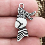 Knight Charm Pendant in Antique Silver Pewter