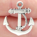 Silver Anchor Charms Bulk in Antique Pewter